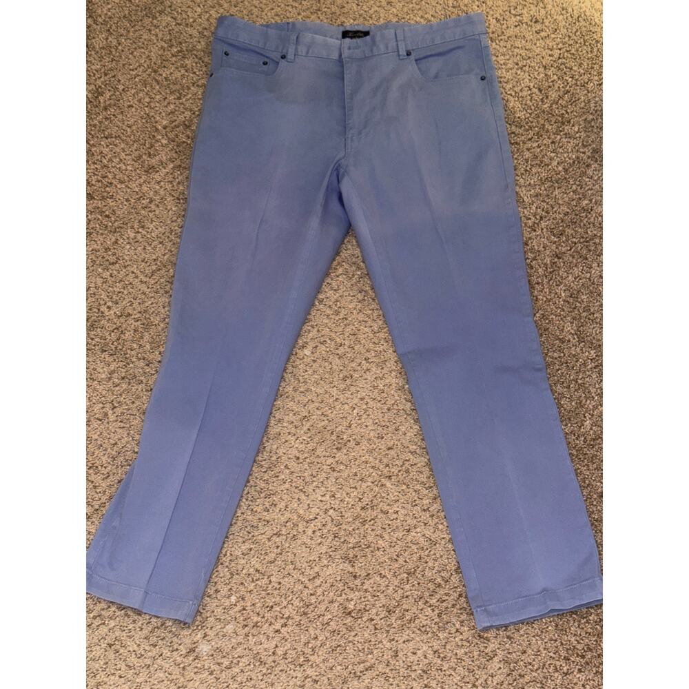 Tasso Elba Men’s Pants Blue Straight Size 36 Stretch Flat Front Chinos
